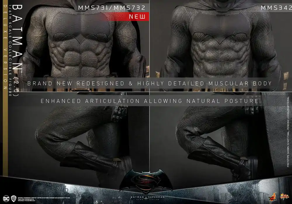 Batman v Superman: Dawn of Justice Movie Masterpiece Actionfigur 1/6 Batman 2.0 (Deluxe Version) 32 cm Produktfoto