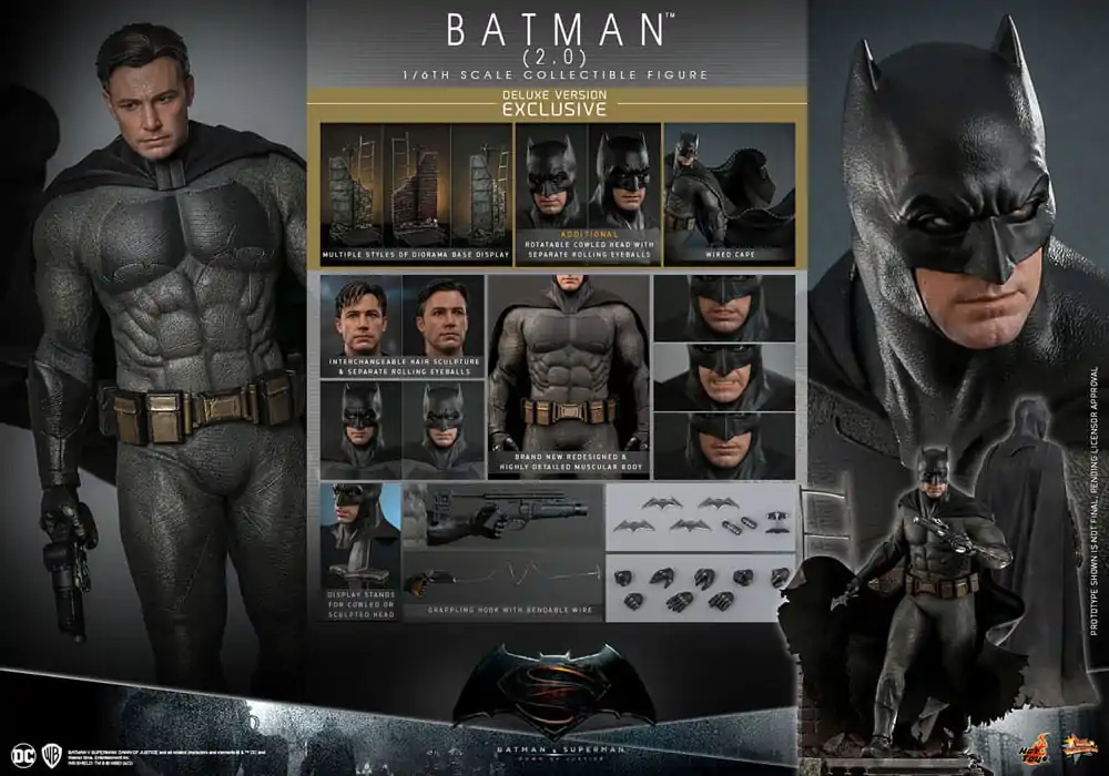 Batman v Superman: Dawn of Justice Movie Masterpiece Actionfigur 1/6 Batman 2.0 (Deluxe Version) 32 cm Produktfoto