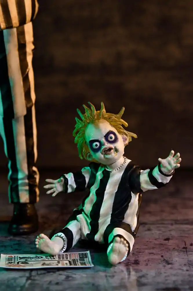 Beetlejuice Beetlejuice Action Figur 7 Scale Ultimate Striped Suit Beetlejuice 18 cm Produktfoto