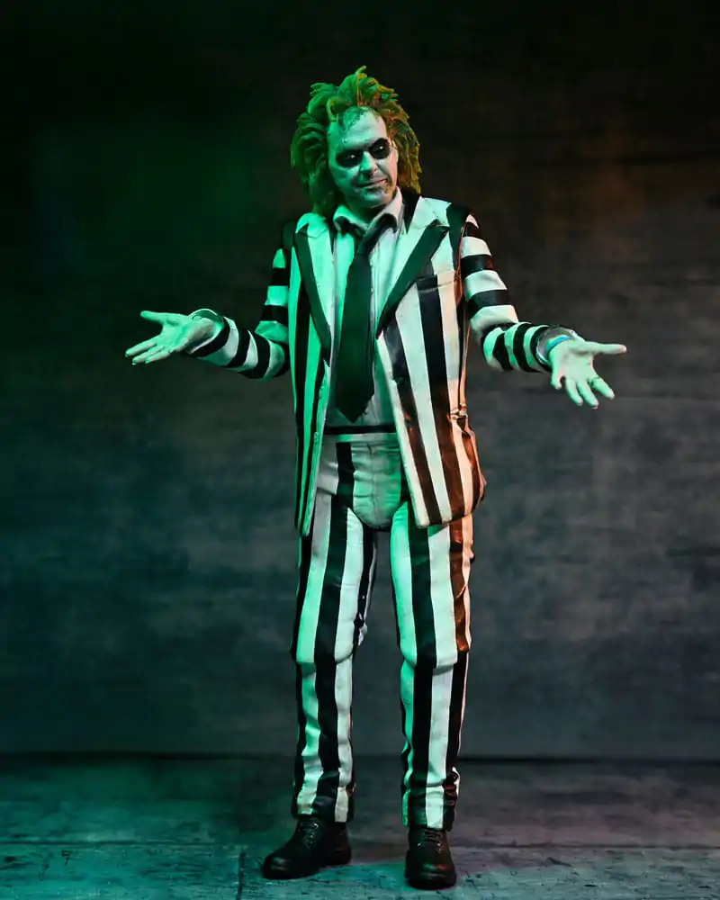 Beetlejuice Beetlejuice Action Figur 7 Scale Ultimate Striped Suit Beetlejuice 18 cm Produktfoto