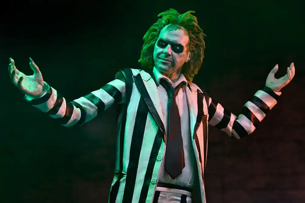 Beetlejuice Beetlejuice Action Figur 7 Scale Ultimate Striped Suit Beetlejuice 18 cm Produktfoto