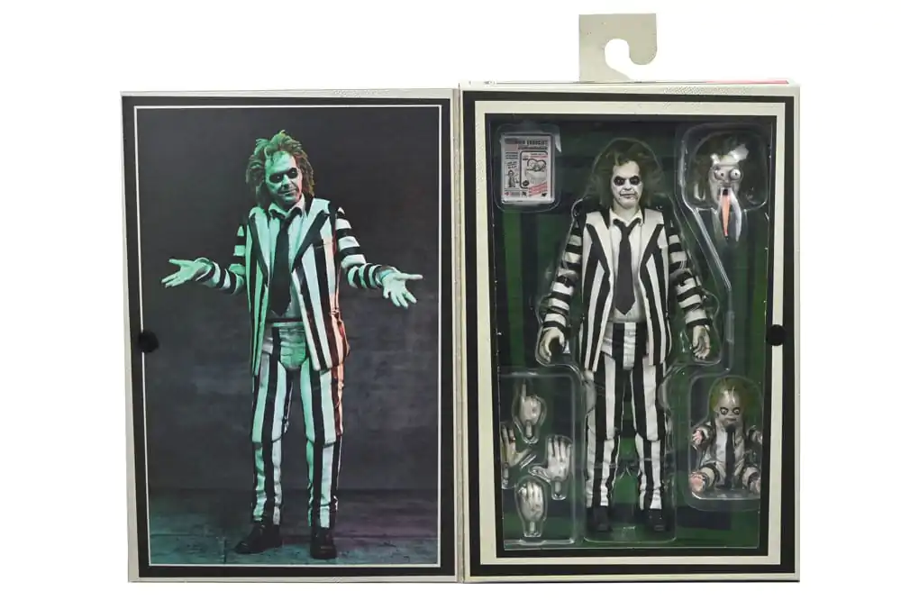 Beetlejuice Beetlejuice Action Figur 7 Scale Ultimate Striped Suit Beetlejuice 18 cm Produktfoto