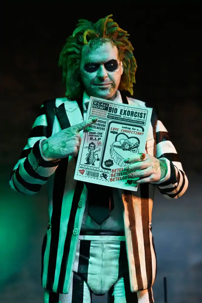 Beetlejuice Beetlejuice Action Figur 7 Scale Ultimate Striped Suit Beetlejuice 18 cm Produktfoto