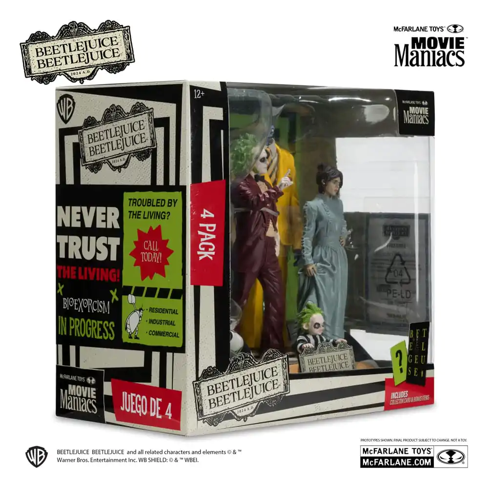Beetlejuice Beetlejuice Movie Maniacs PVC-Statuen 4er-Pack 15 cm Produktfoto