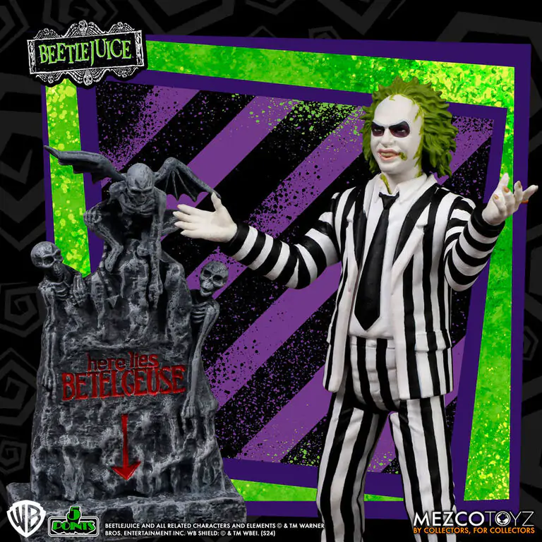 Beetlejuice - Beetlejuice Striped Suite Figur 9,5cm Produktfoto