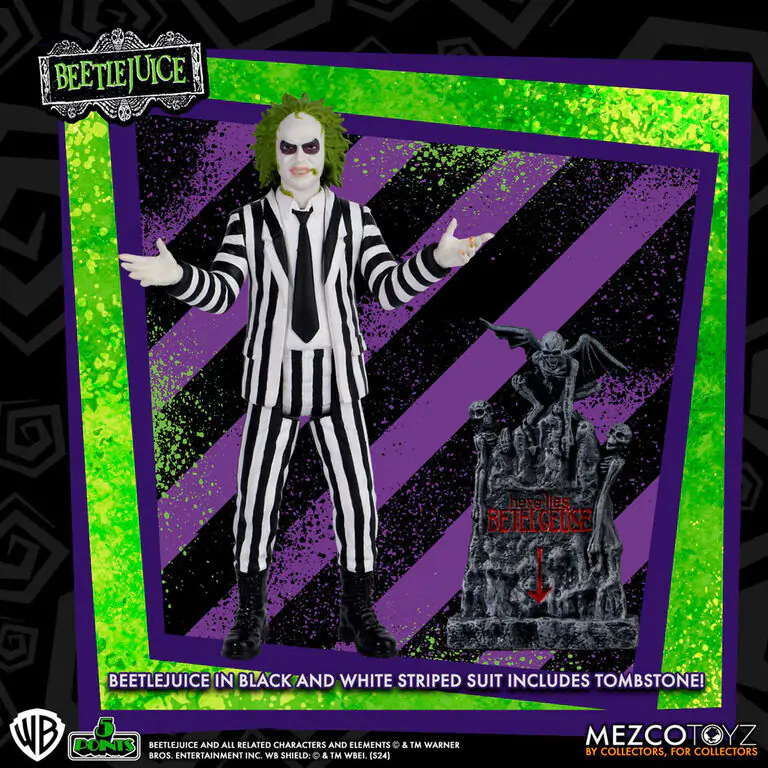 Beetlejuice - Beetlejuice Striped Suite Figur 9,5cm Produktfoto