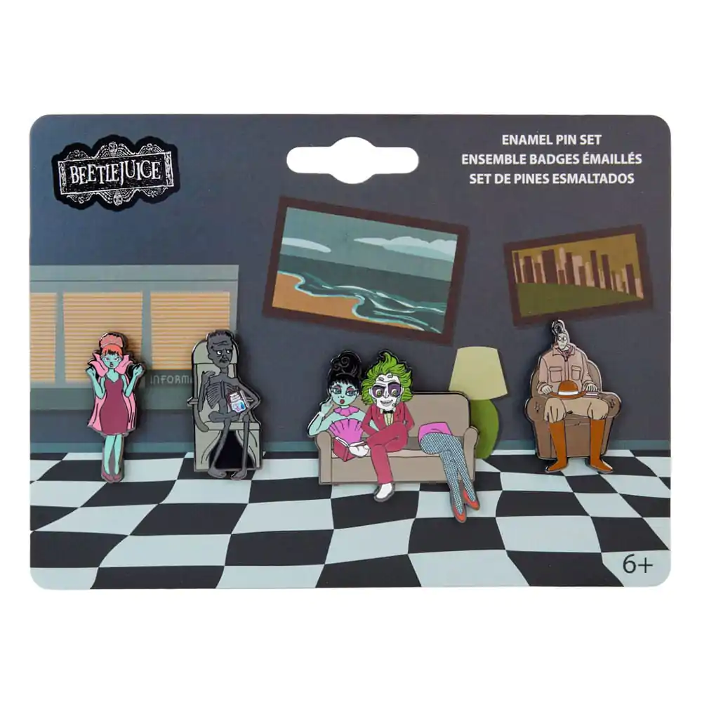 Beetlejuice by Loungefly Pin Ansteck-Pins 4er-Set Waiting Room 3 cm termékfotó