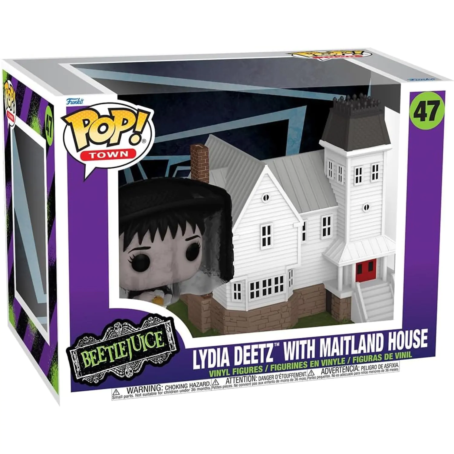 Beetlejuice Funko POP! Town Vinyl Figur Lydia Deetz mit Maitland Haus 9 cm Produktfoto