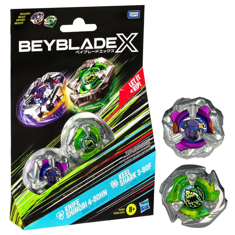 Beyblade X Beat Tyranno 4-70Q & Knife Shinobi 4-80HN Spiel Produktfoto