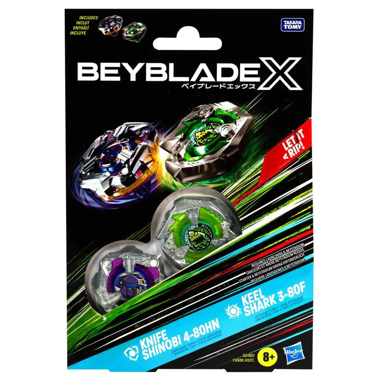 Beyblade X Beat Tyranno 4-70Q & Knife Shinobi 4-80HN Spiel Produktfoto