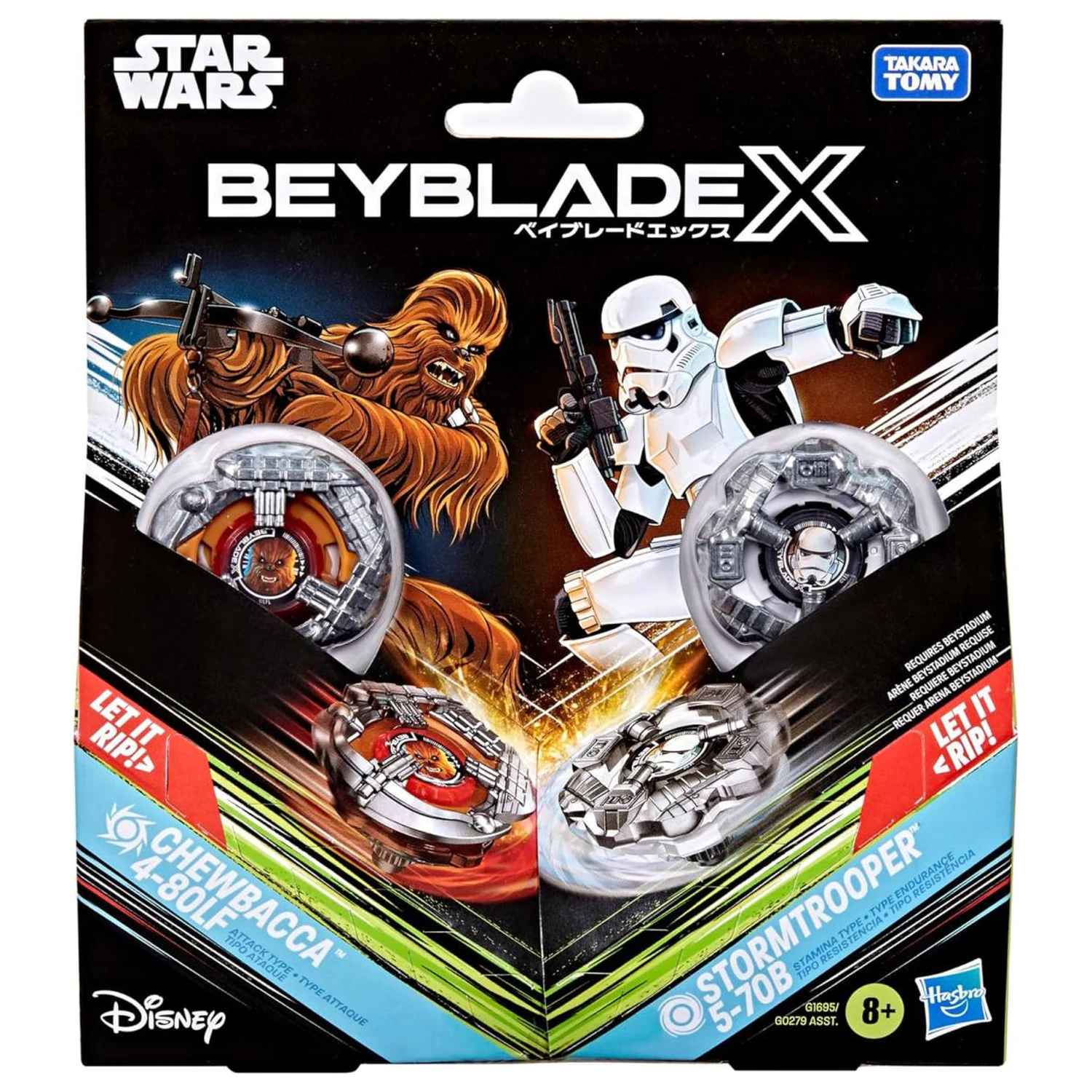 Beyblade X Chewbacca 4-80LF & Stormtrooper 5-70B Produktfoto