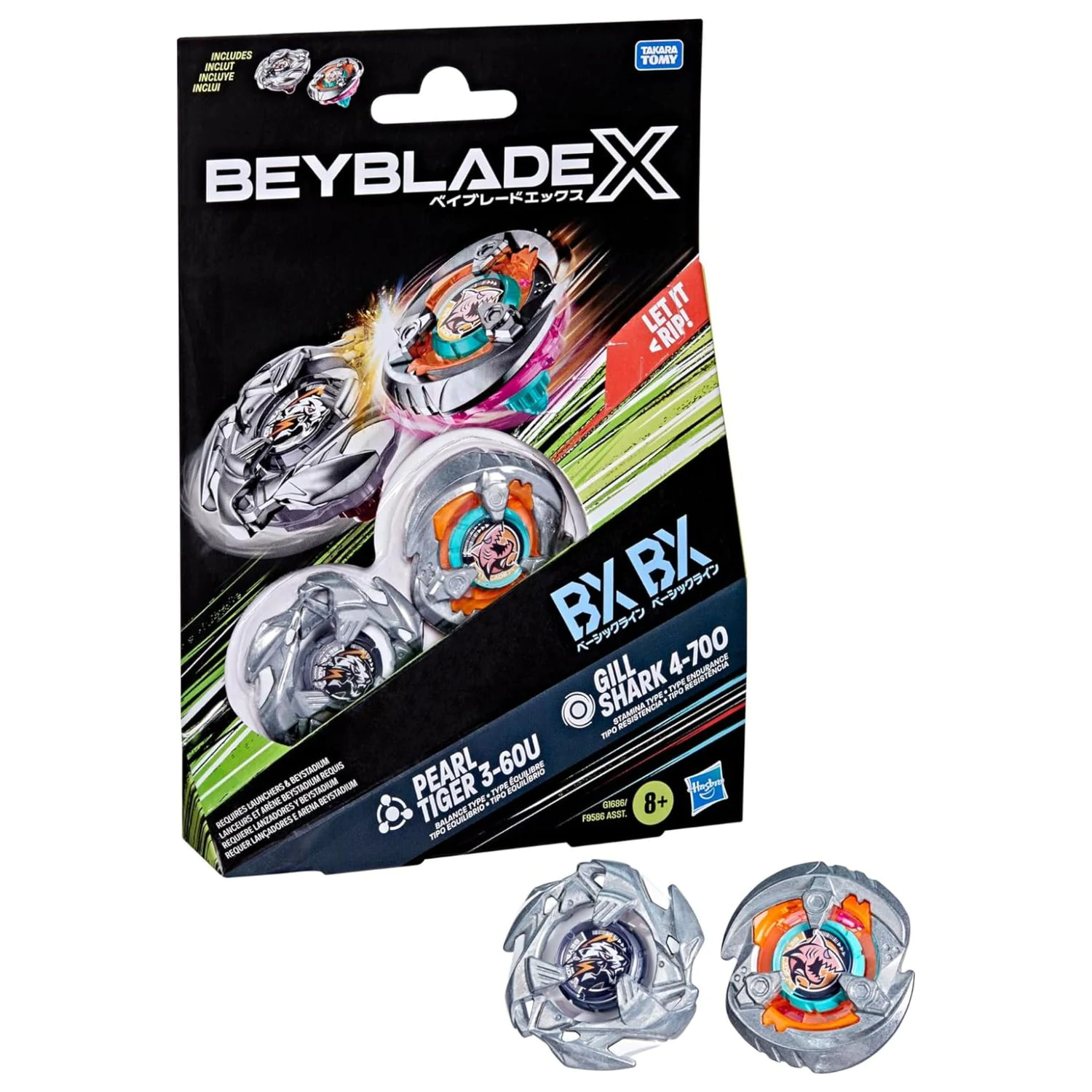 Beyblade X Gill Shark 4-70O & Pearl Tiger 3-60U Doppelpack Produktfoto
