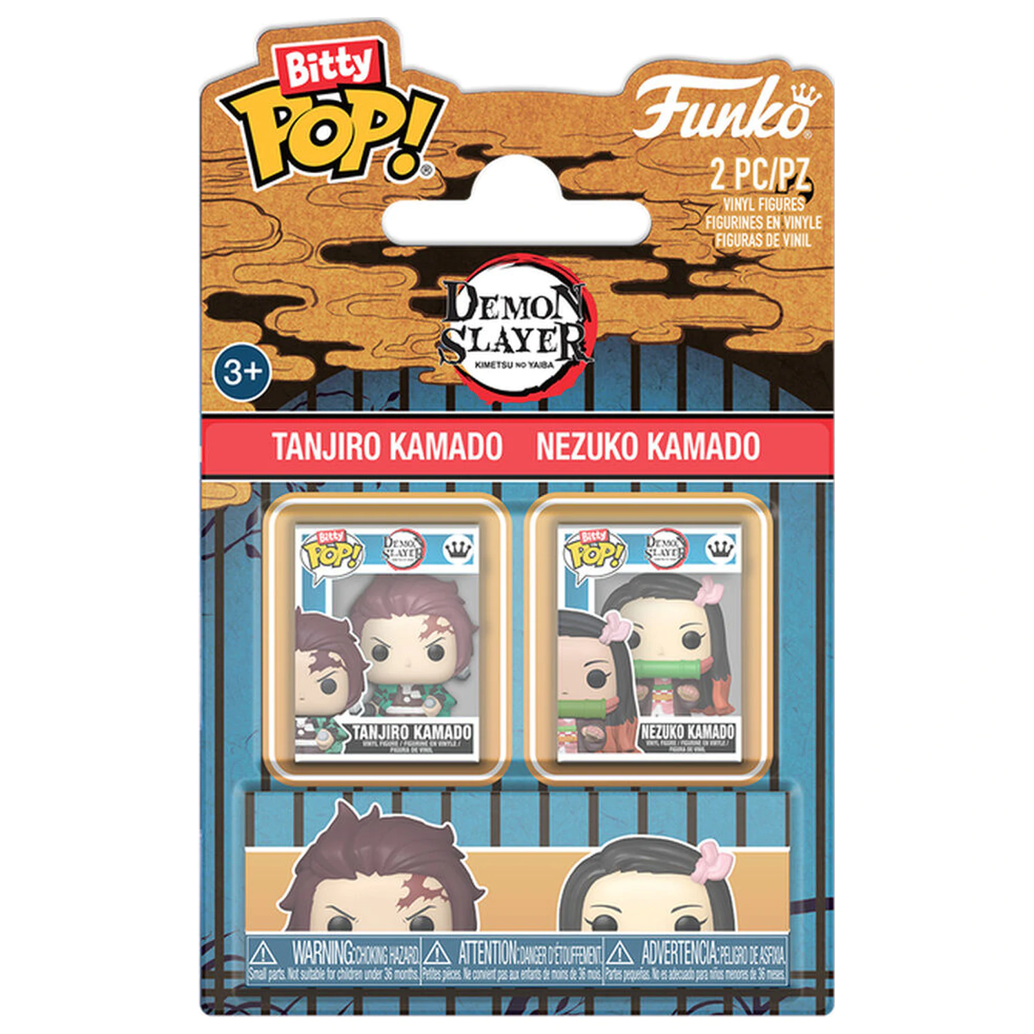 Kleines Funko POP! Packung 2 Demon Slayer Tanjiro & Nezuko Produktfoto