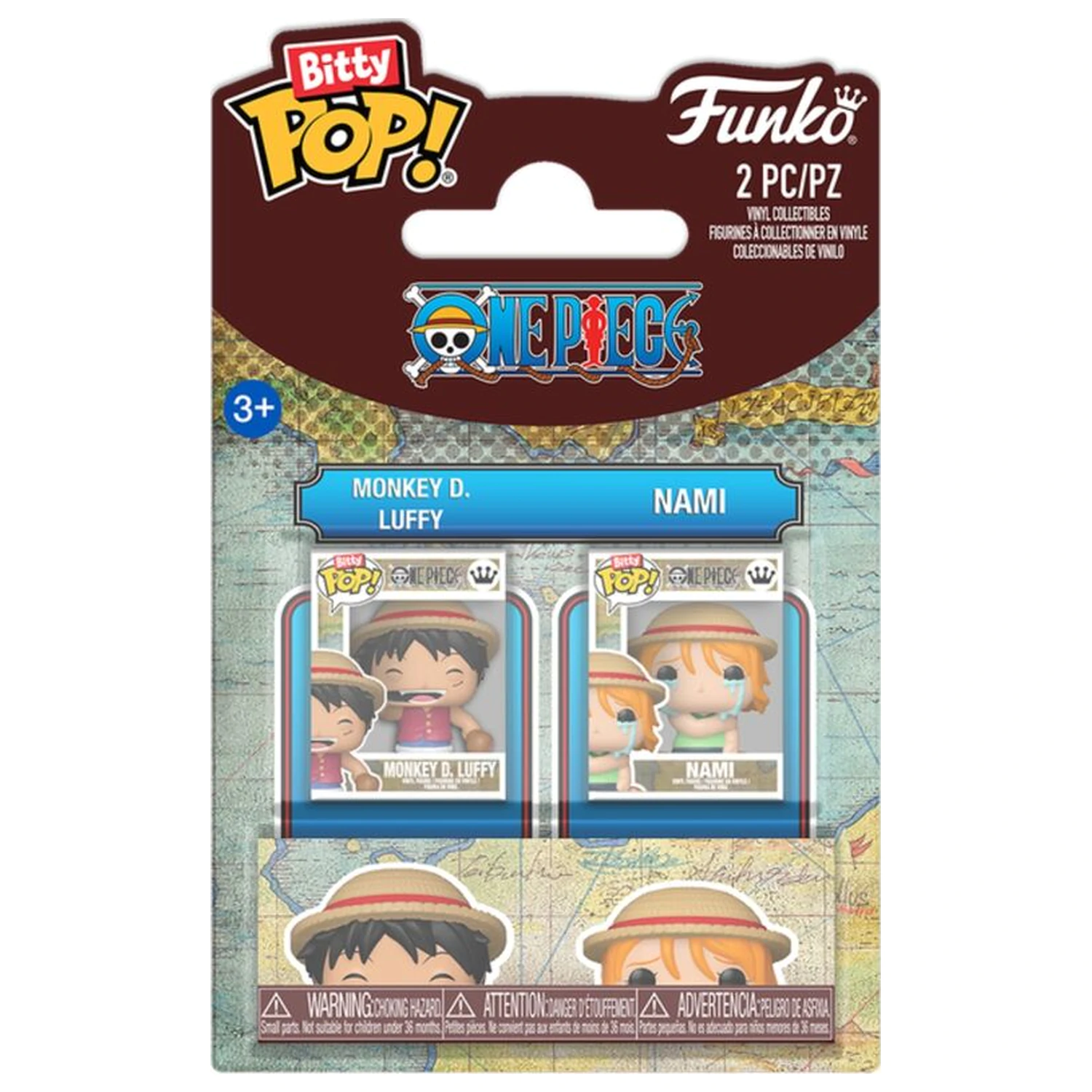 Bitty Funko POP Paket 2 Figuren One Piece Luffy & Nami Produktfoto