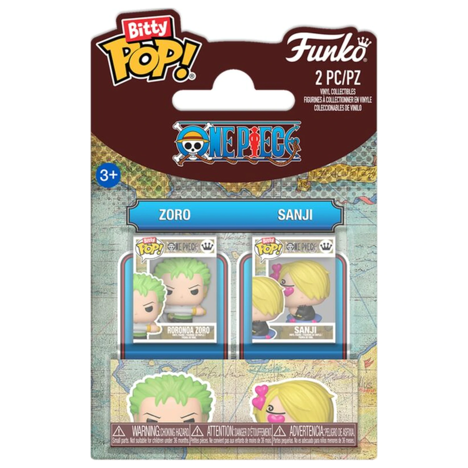 Kleines Funko POP Pack 2 Figuren One Piece Zoro & Sanji Produktfoto