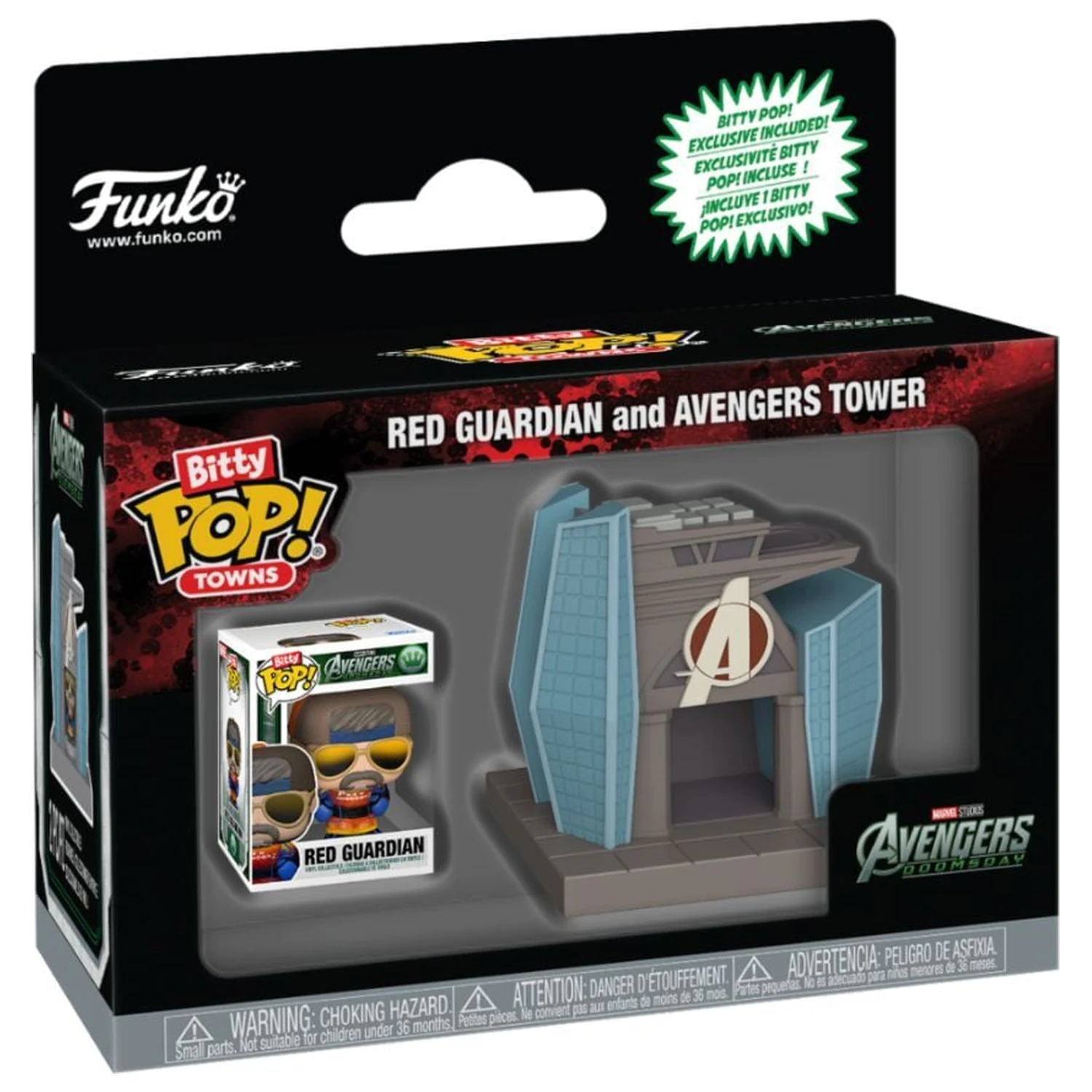 Bitty Funko POP! Figur Ride Marvel Studios Avengers Doomsday Red Guardian und Avengers Tower Produktfoto