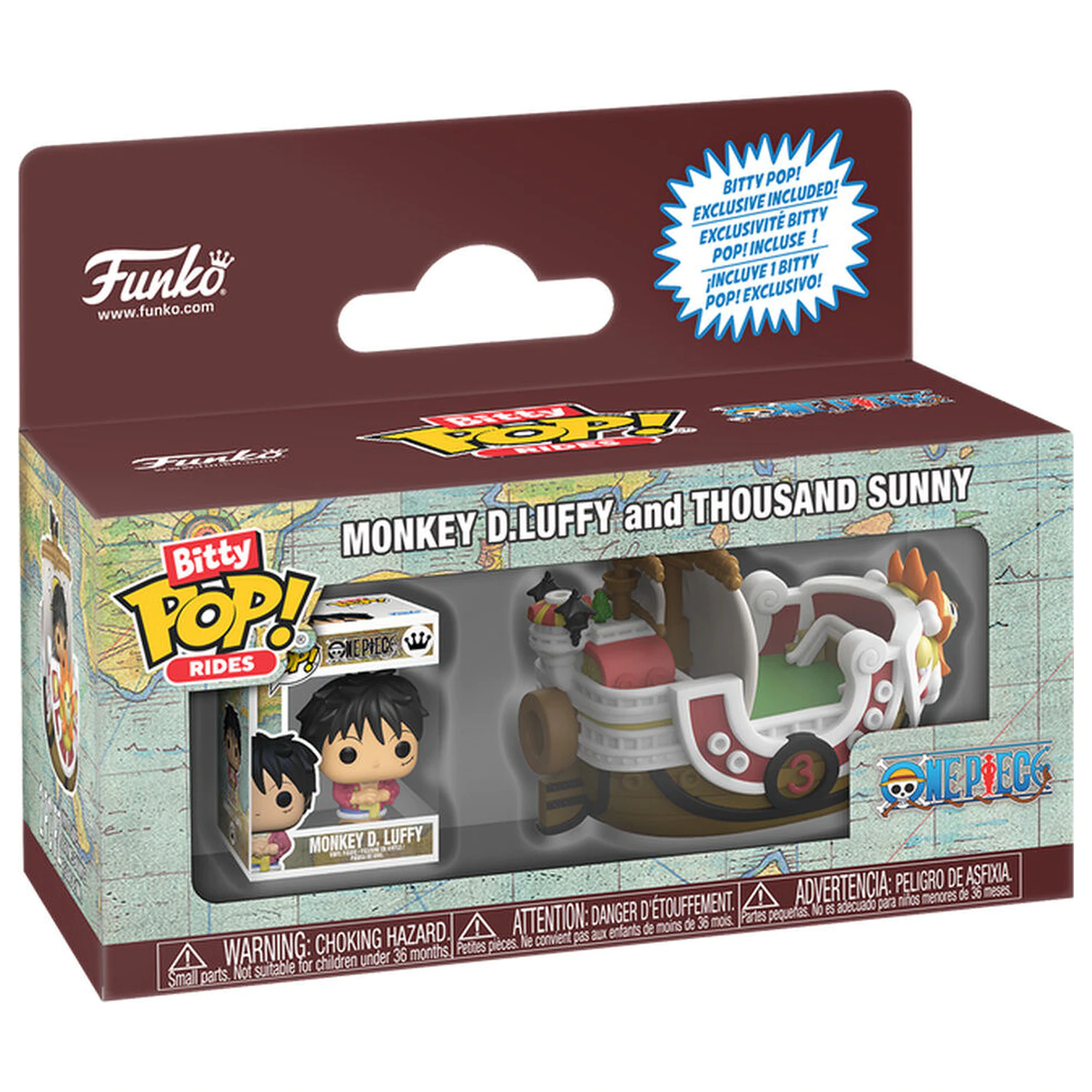 Bitty Funko POP Figur Ride One Piece Monkey D.Luffy und Thousand Sunny Produktfoto