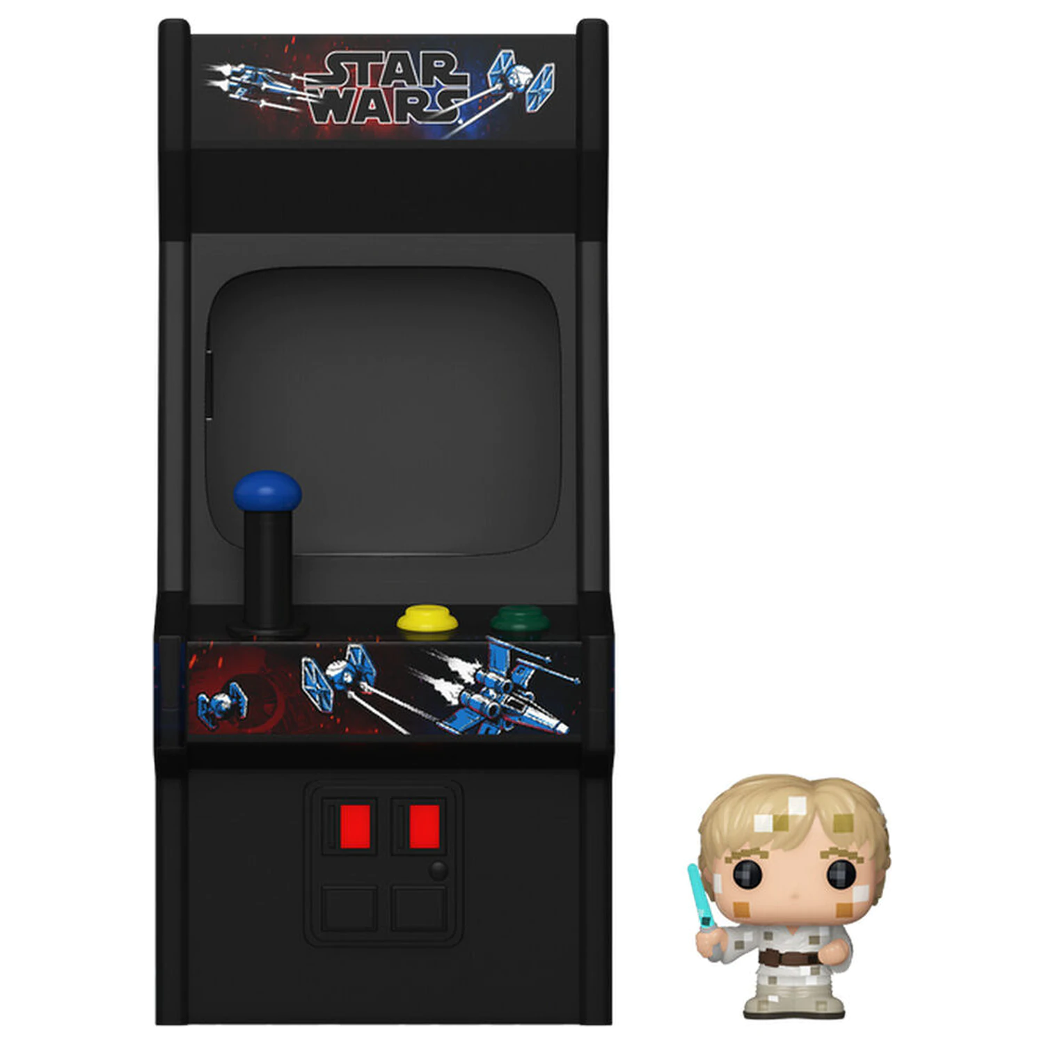 Bitty Funko POP Figur Star Wars 8 Bit Luke Skywalker & Arcade Case Produktfoto