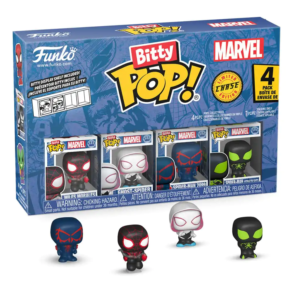 Bitty Funko POP Marvel Spider-Man Miles Vinyl Figur 4er-Pack Morales Produktfoto