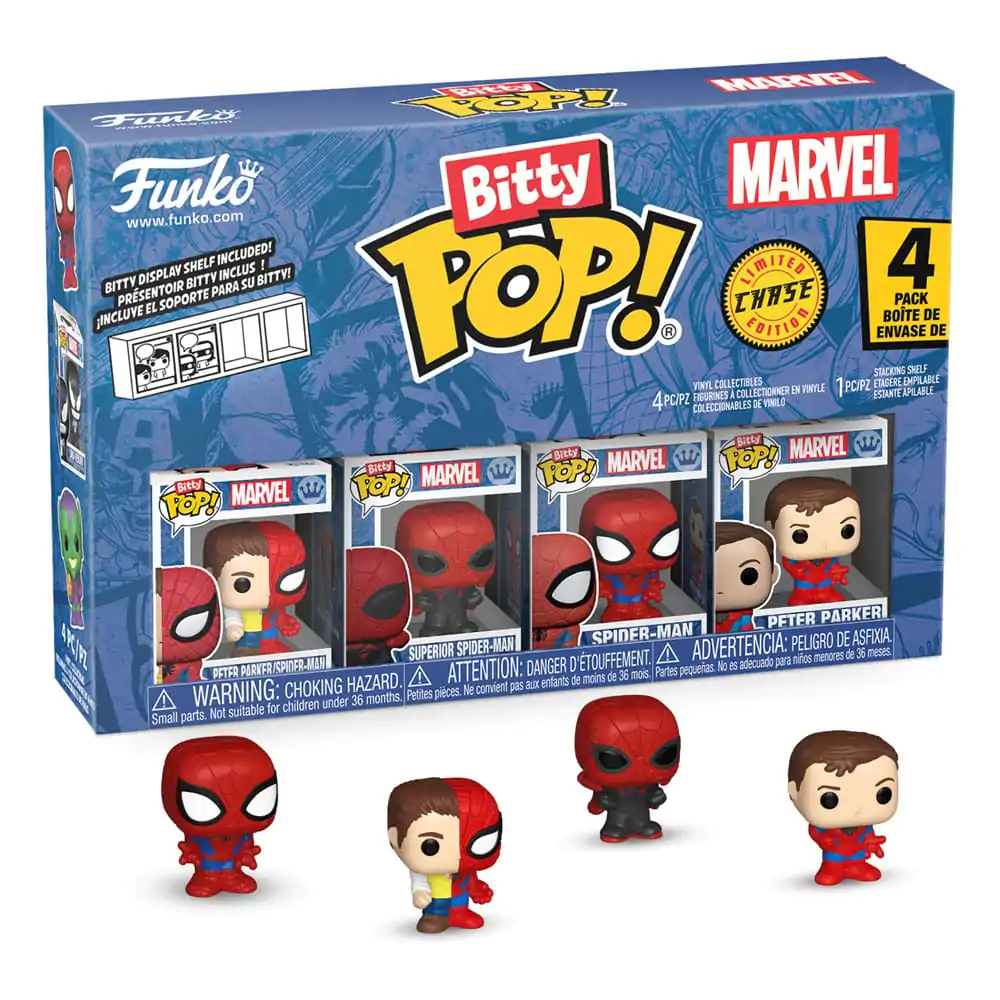 Bitty Funko POP Marvel Spider-Man Vinyl Figur 4er-Pack Parker Split Produktfoto
