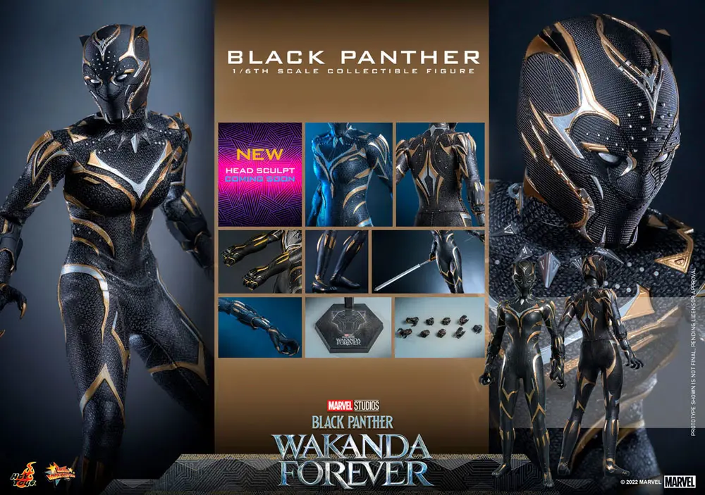 Black Panther: Wakanda Forever Movie Masterpiece Actionfigur 1/6 Black Panther 28 cm Produktfoto