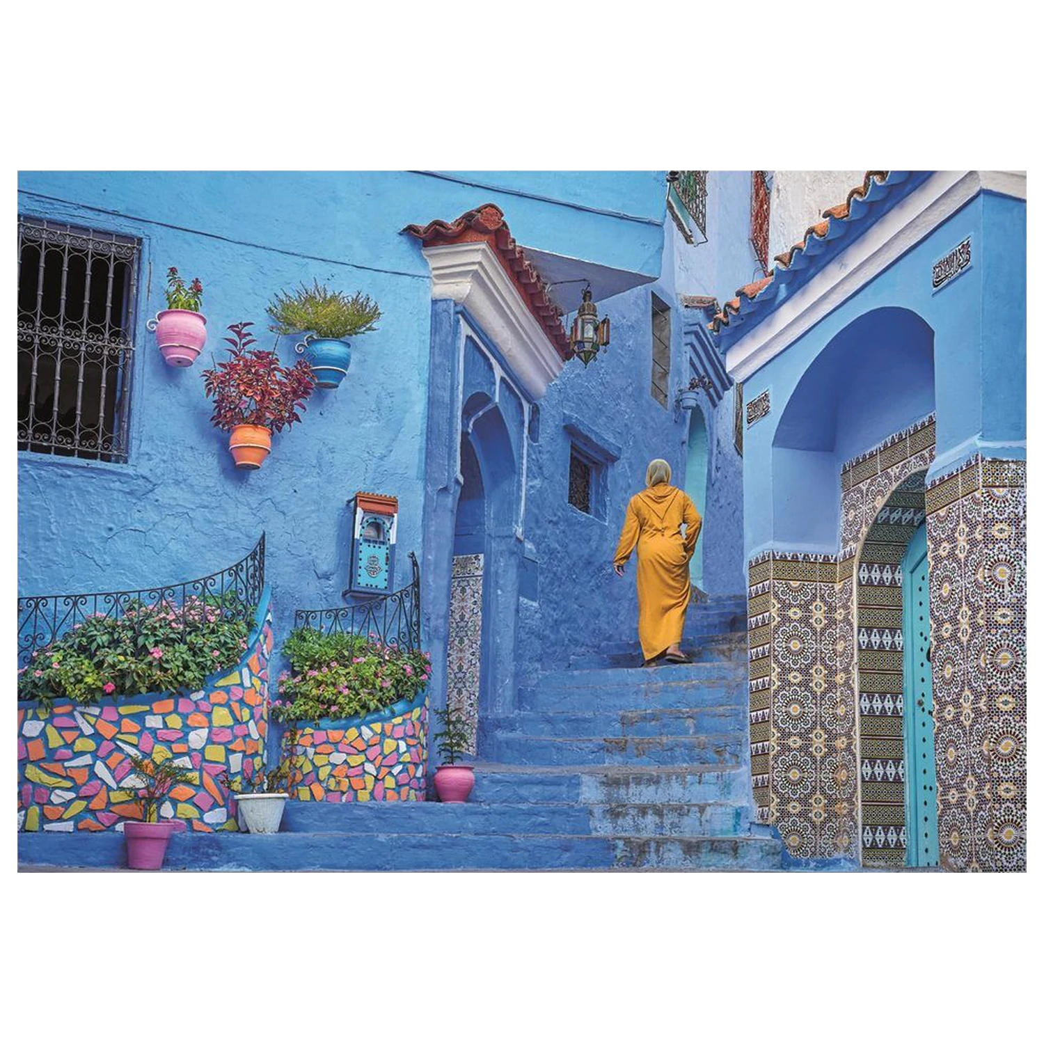 Blue Street Of Chefchaouen Puzzle 500 Teile Produktfoto