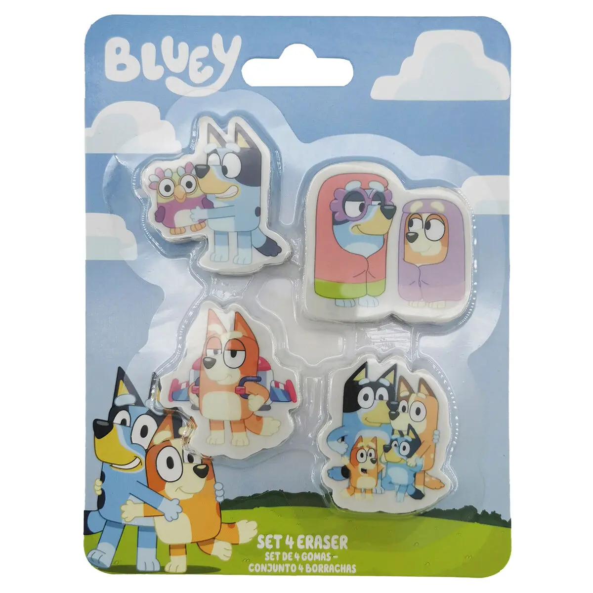 Bluey 4-er set Radiergummi Produktfoto