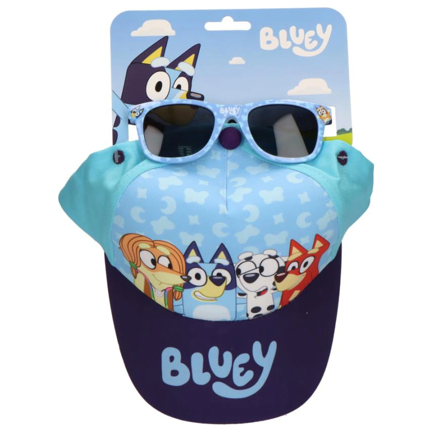 Bluey Blue Team Sonnenbrille und Baseballkappe Set Produktfoto