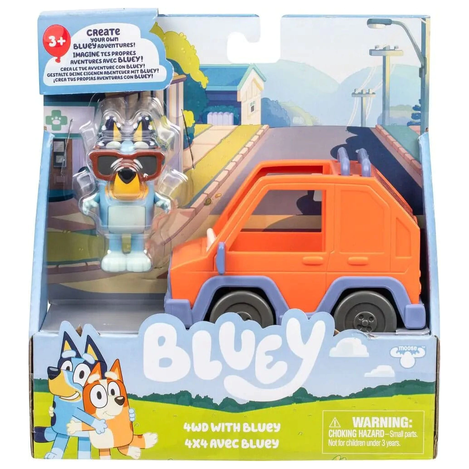 Bluey Mini Figur Spielset Bluey & 4WD Auto Produktfoto