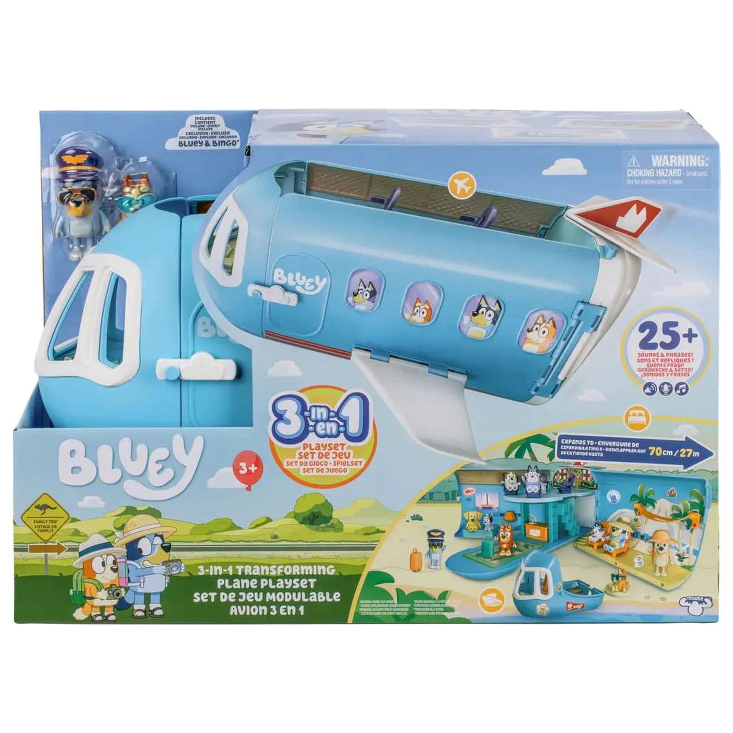 Bluey Mini Figur Spielset Bluey Holiday 3in1 Set Produktfoto