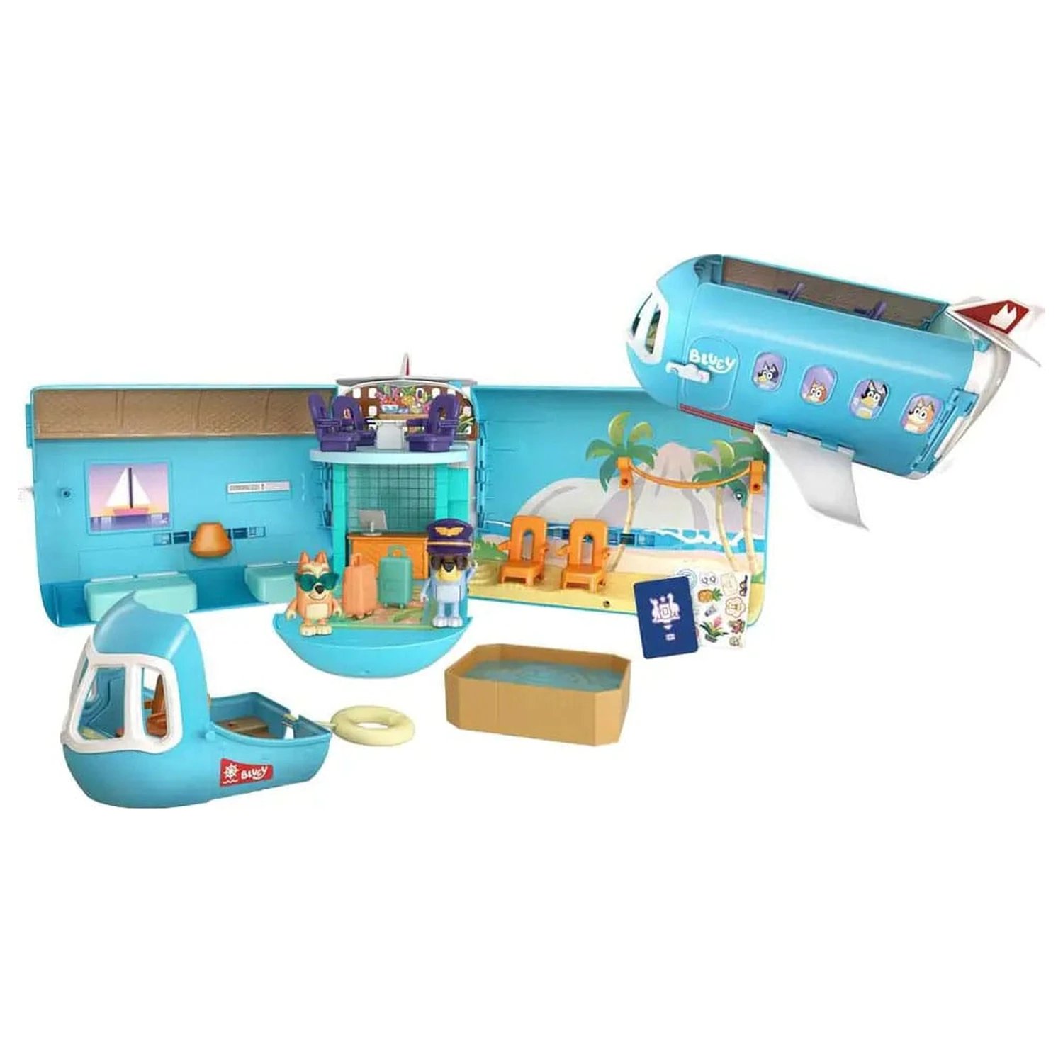 Bluey Mini Figur Spielset Bluey Holiday 3in1 Set Produktfoto