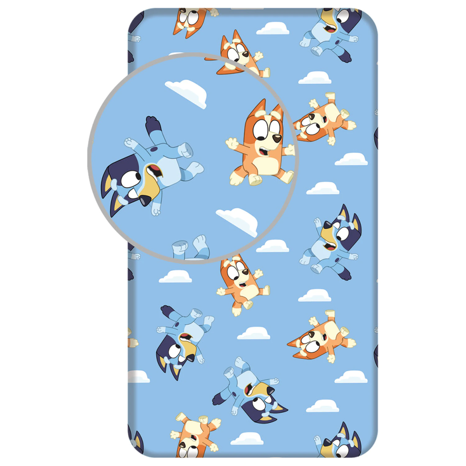 Bluey Clouds Spannbettlaken 90x200 cm Produktfoto