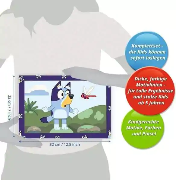 Bluey CreArt Junior Malen nach Zahlen Malset Bluey &amp; Bingo 22 x 32 cm *Deutsche Edition* Produktfoto