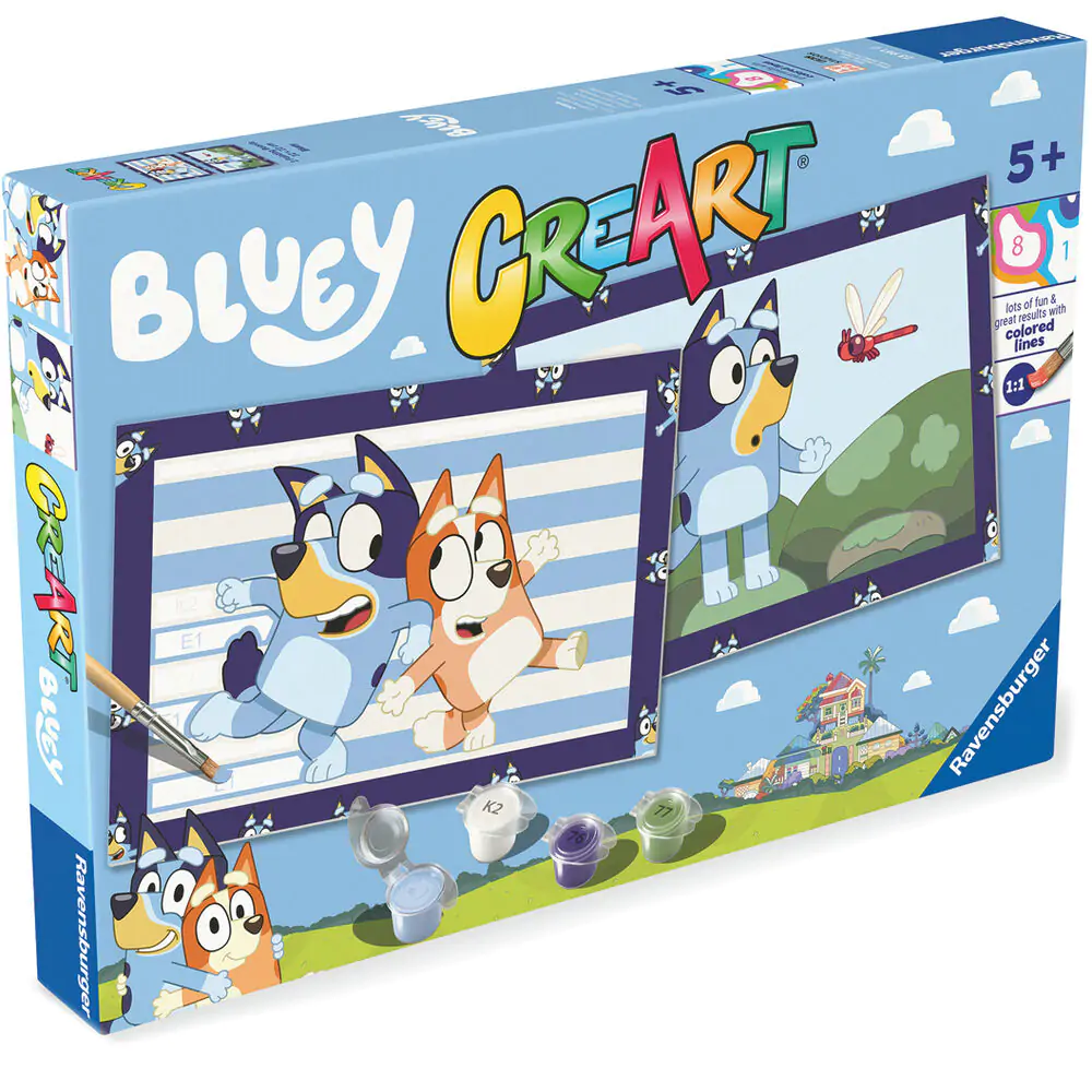 Bluey CreArt Malen nach Zahlen Set Produktfoto