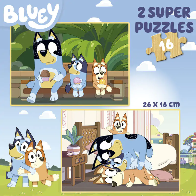 Bluey Holzpuzzle  2x16St Produktfoto