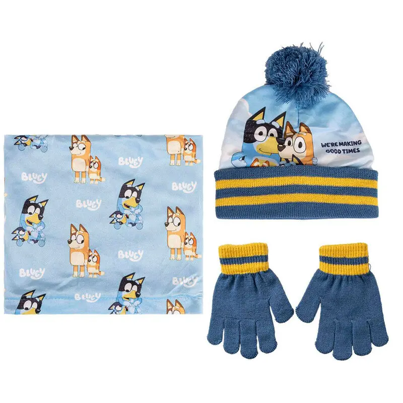 Bluey Kinder Winterset Schlauchschal Mütze Handschuh Produktfoto