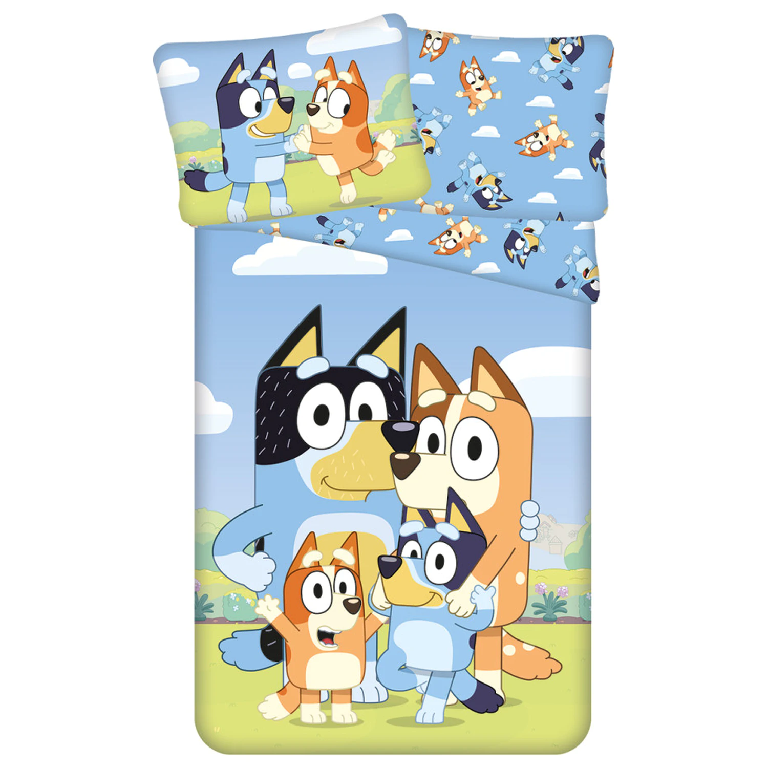 Bluey Happy Family Bettbezug Produktfoto
