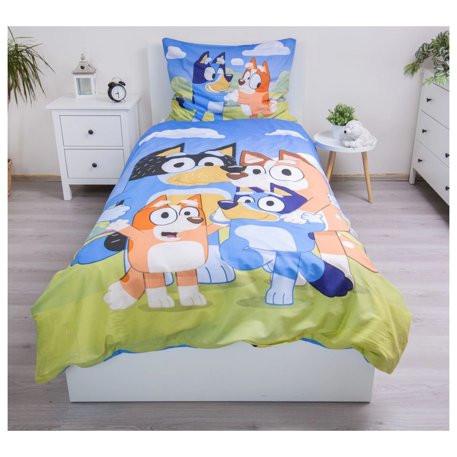 Bluey Happy Family Bettbezug Produktfoto