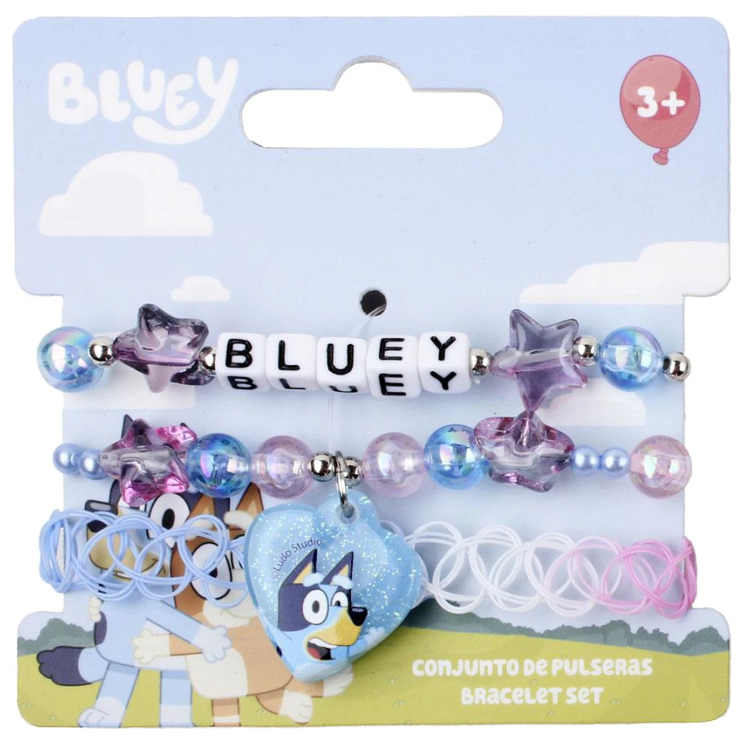 Bluey Heart Armband Set 3 Stück Produktfoto