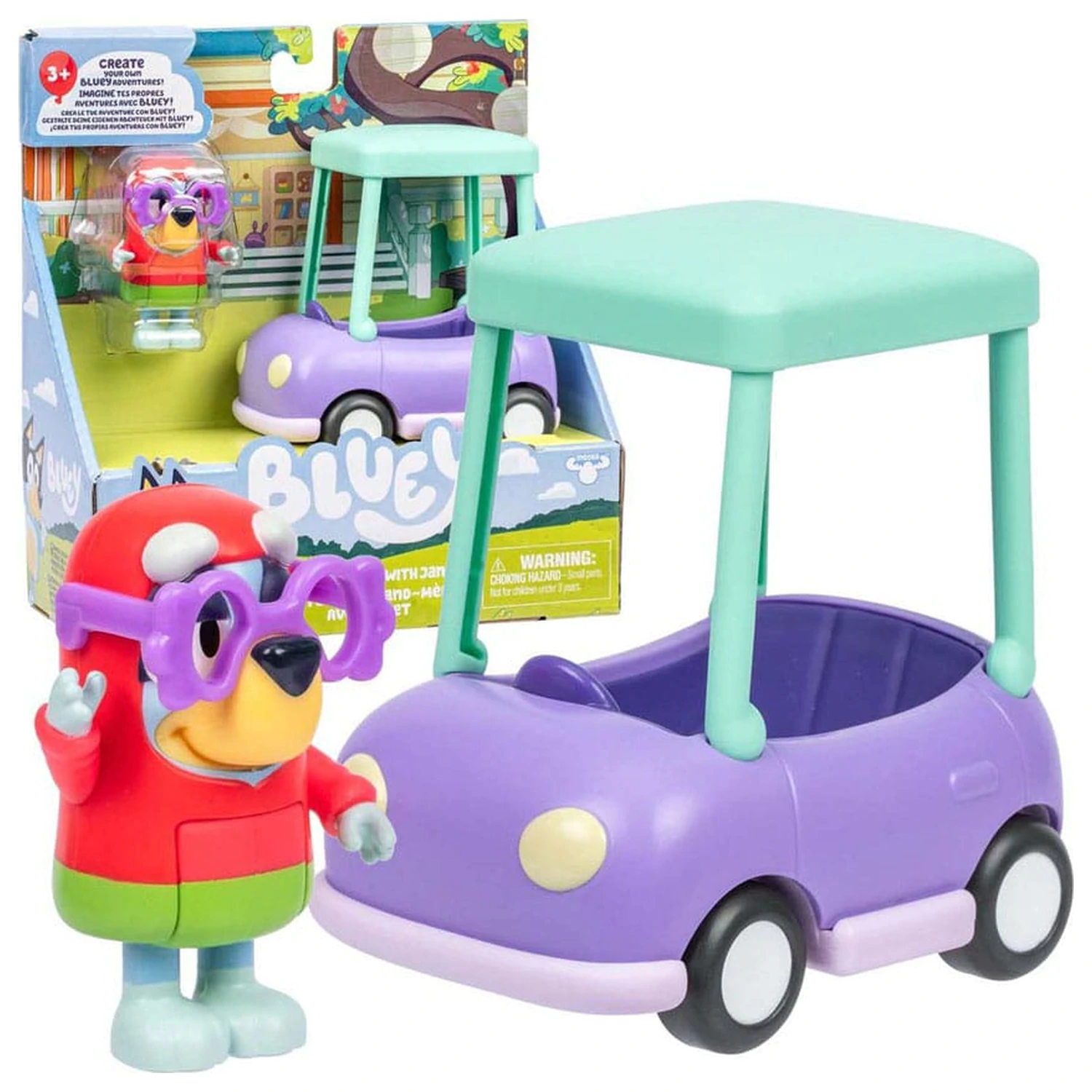 Bluey  Mini Figuren Spielset Janet & Granny Car Produktfoto
