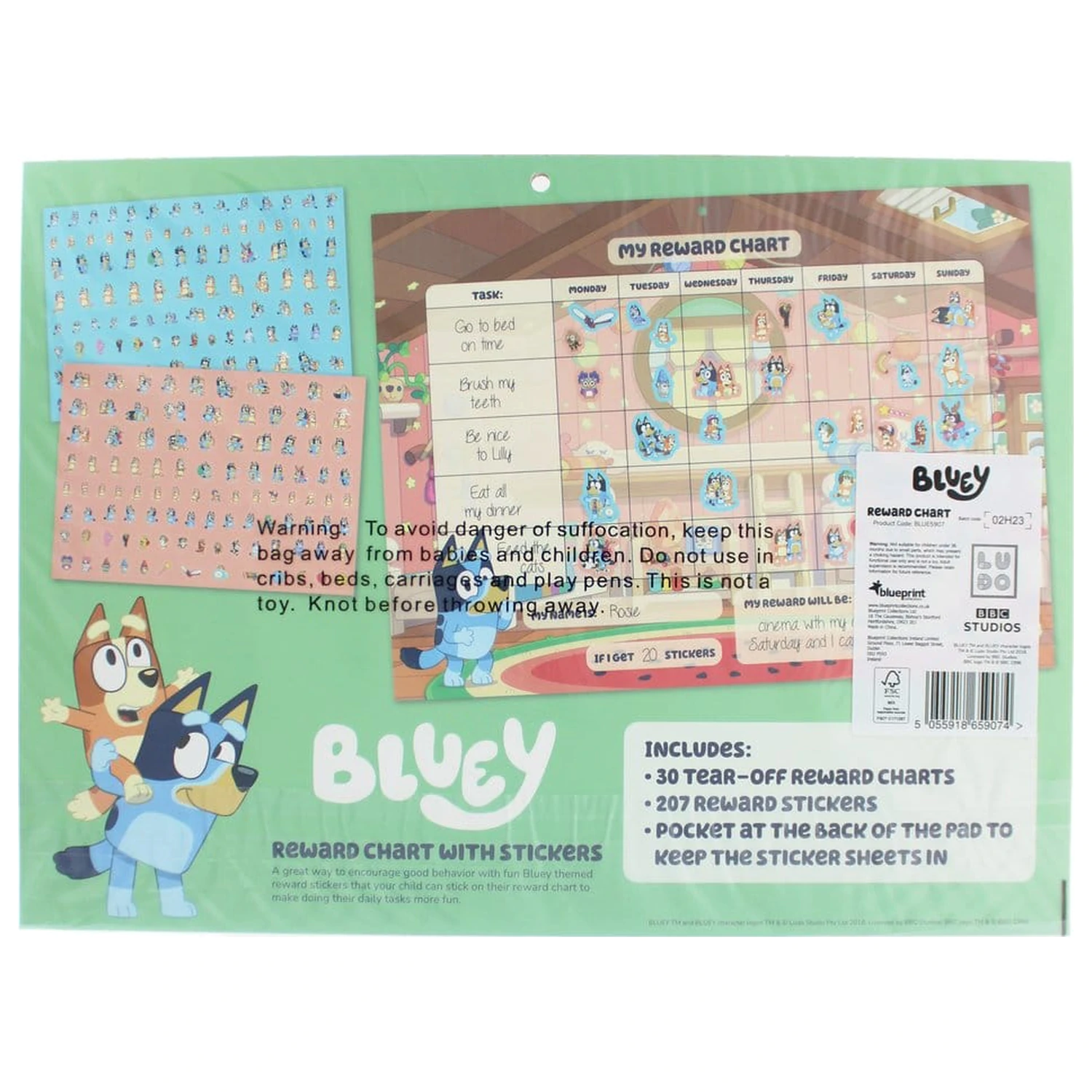 Bluey Belohnungstafel Set Produktfoto