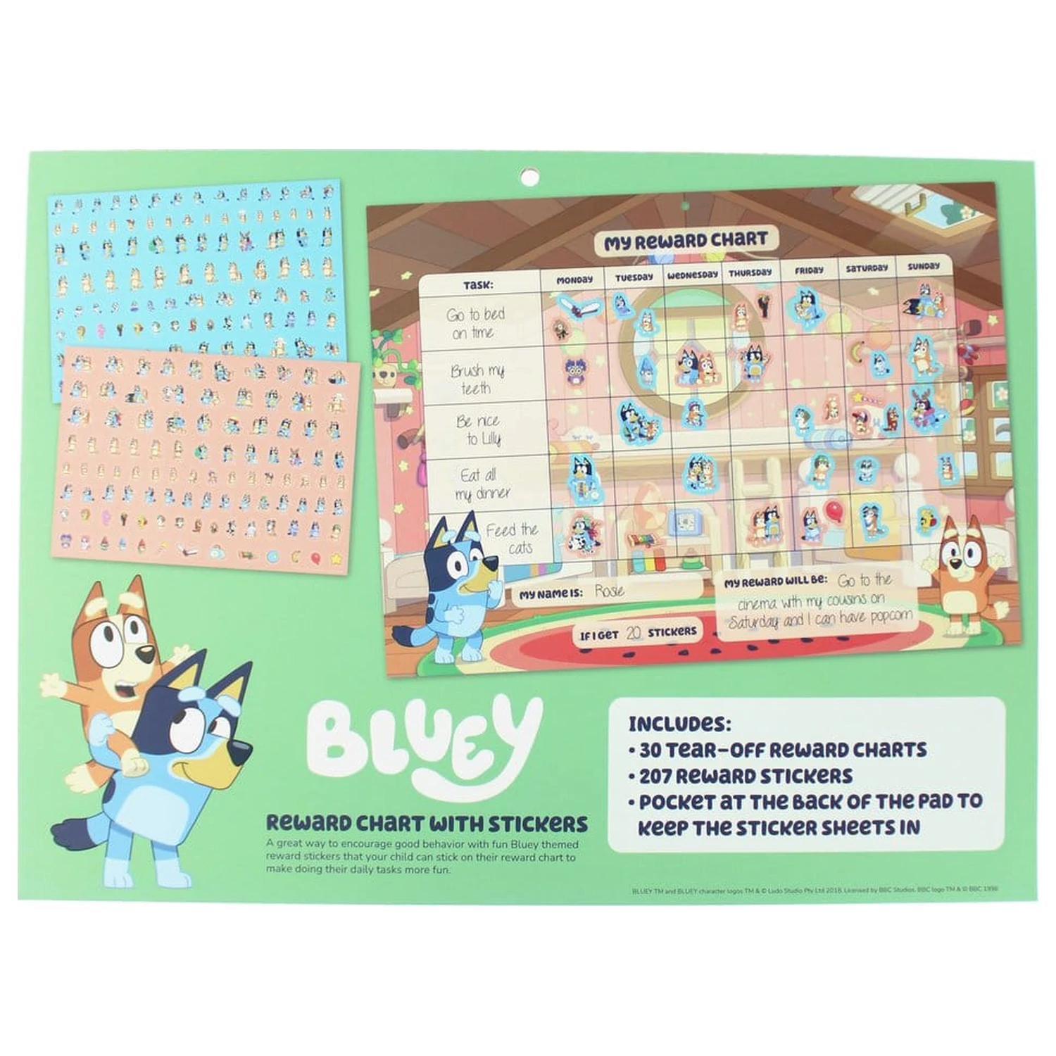 Bluey Belohnungstafel Set Produktfoto