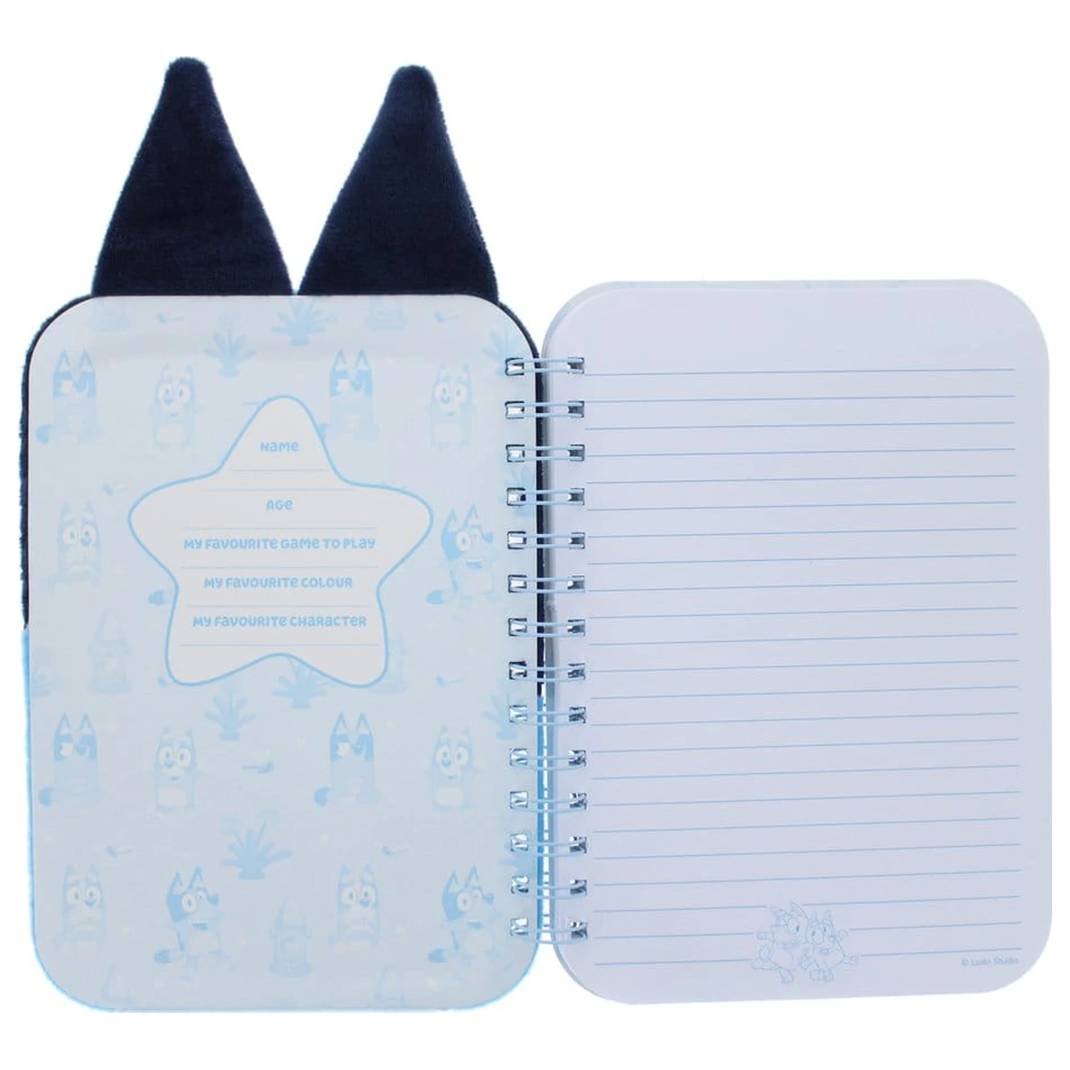 Bluey Plüsch Notizbuch Blau Produktfoto