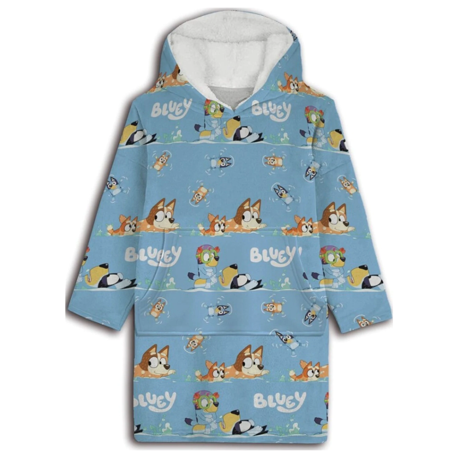 Bluey Seaside tragbare Plüsch Fleece-Decke Poncho für 3-6 Jahre Produktfoto