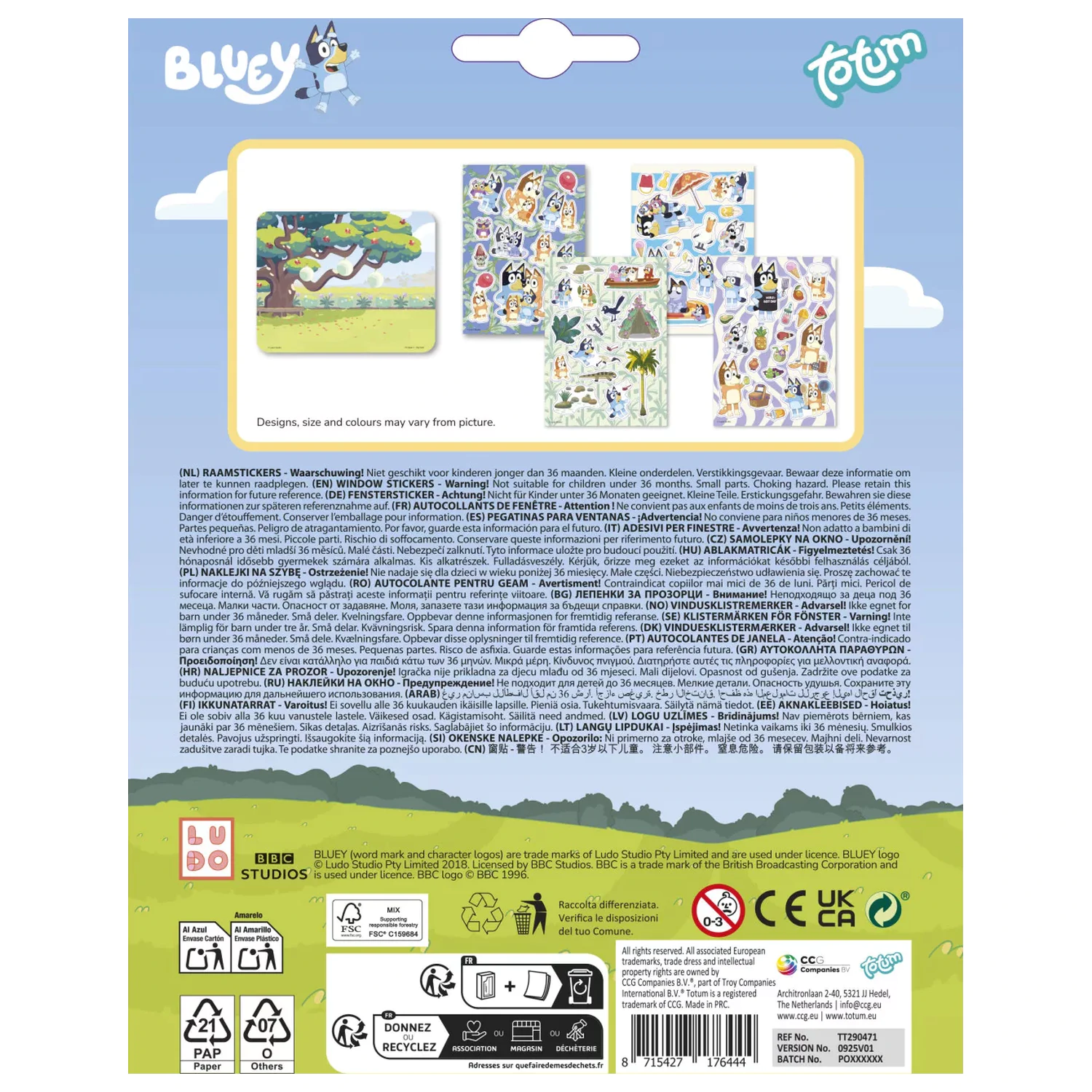 Bluey Sommer Fensterbilder Set Produktfoto