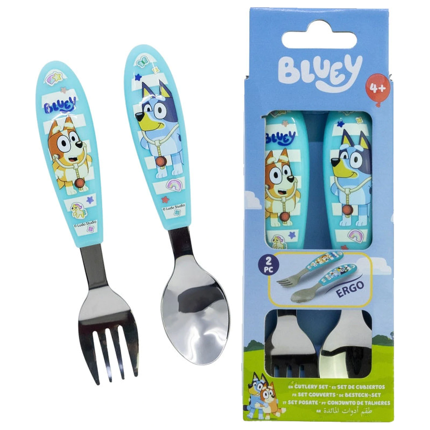 Bluey Yummy Metall Ergonomisches Besteckset - 2 Teile Produktfoto