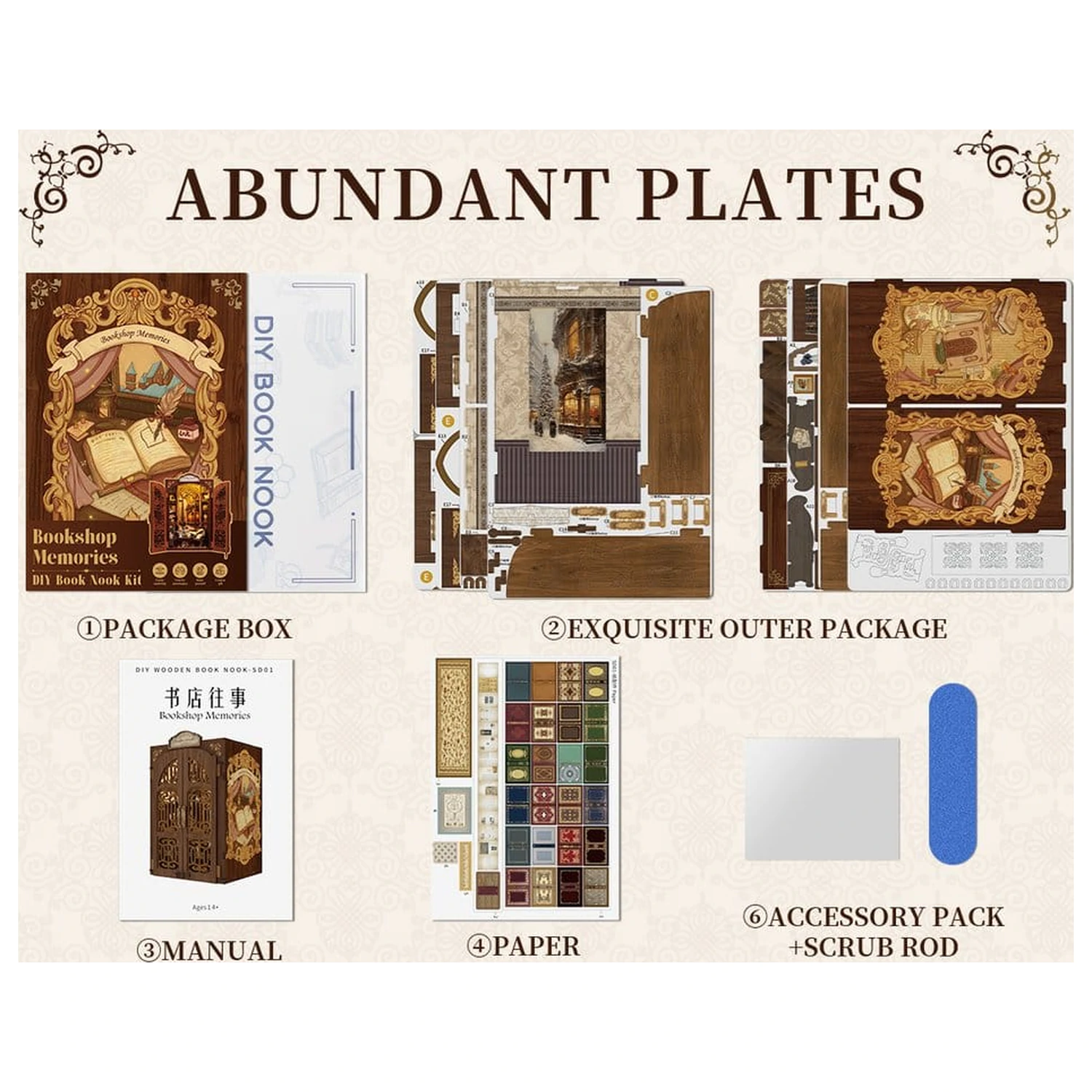 Book Nook Buchhandlung Erinnerungen 17 x 10 cm Produktfoto