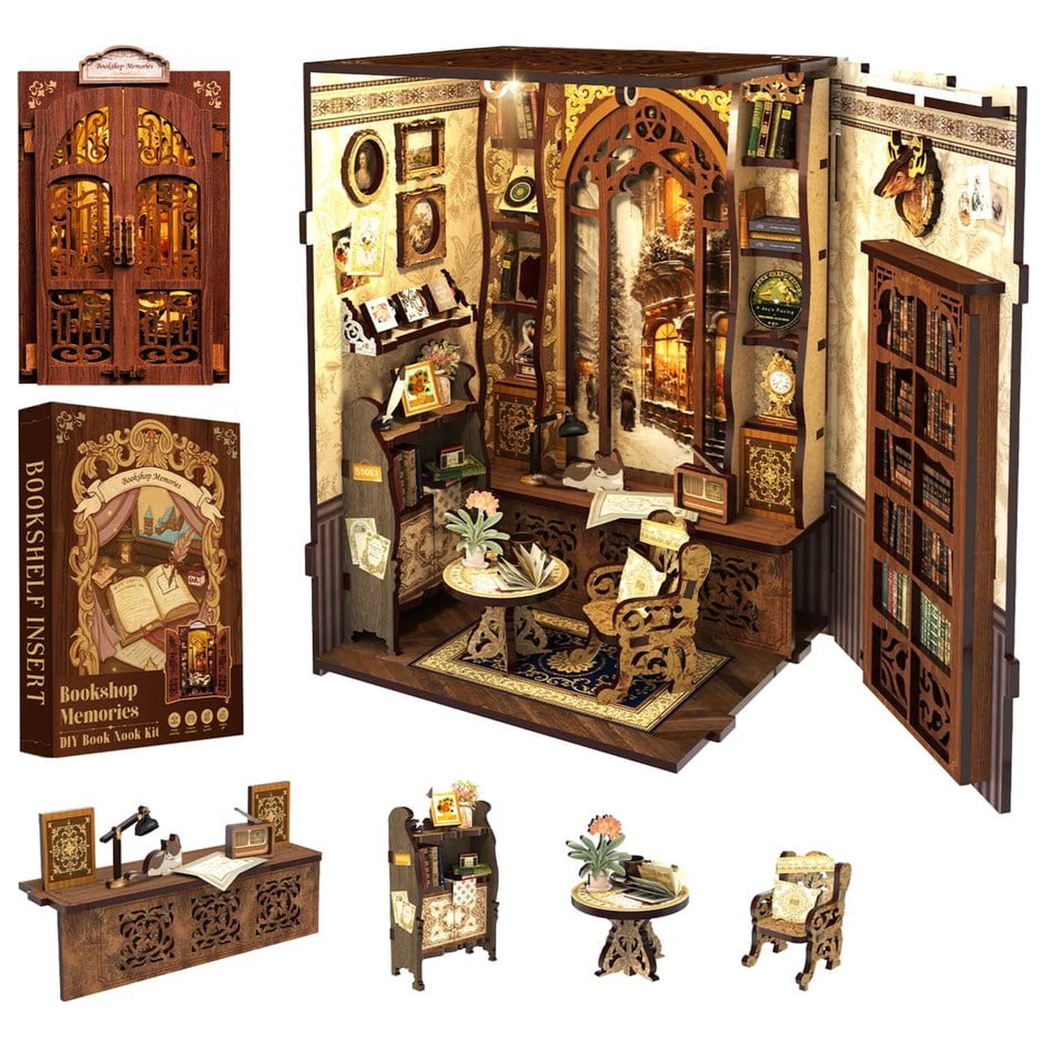 Book Nook Buchhandlung Erinnerungen 17 x 10 cm Produktfoto