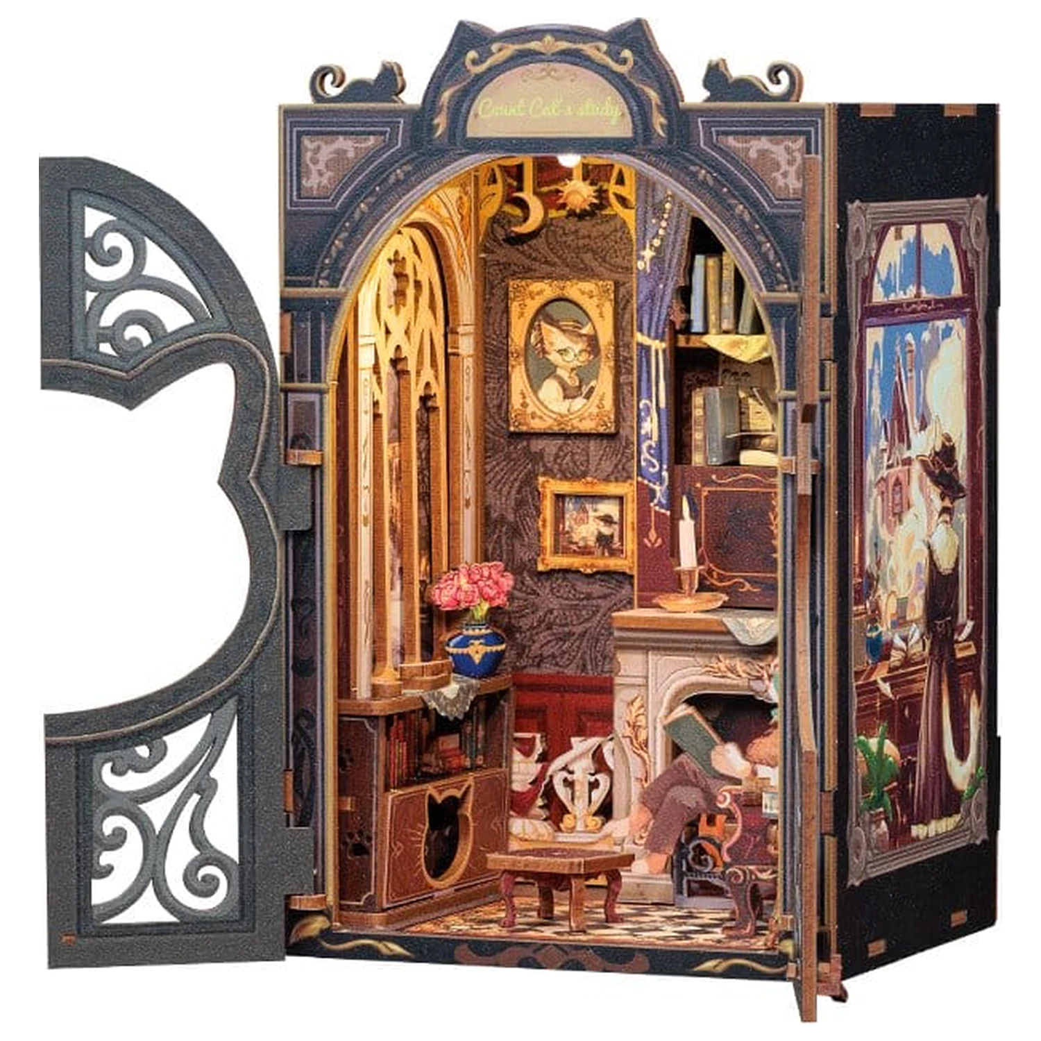 Book Nook Count Cat´s Study 17 x 12 Zentimeter Produktfoto