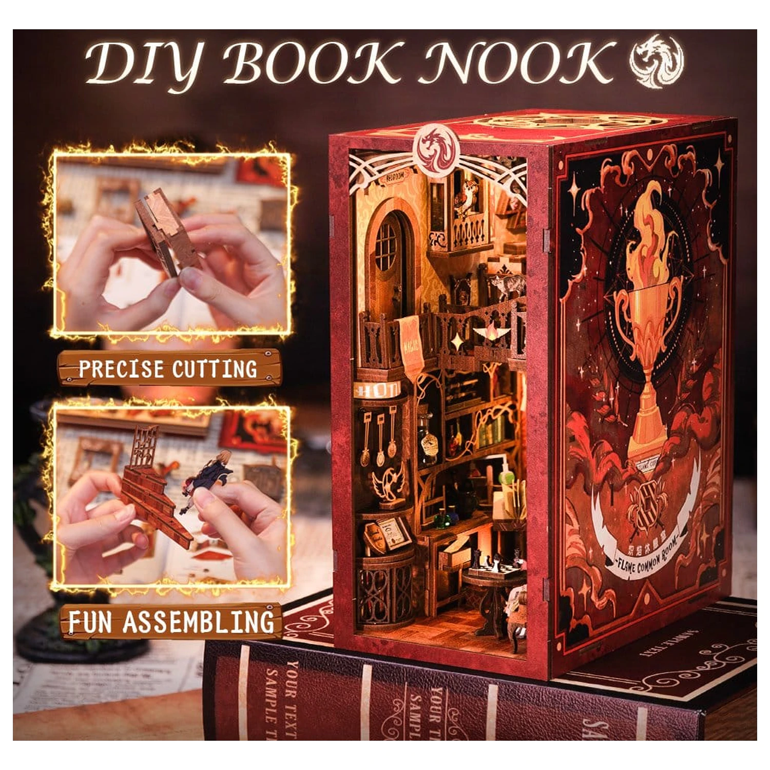 Book Nook Flame Common Room 23 x 11 Zentimeter Produktfoto